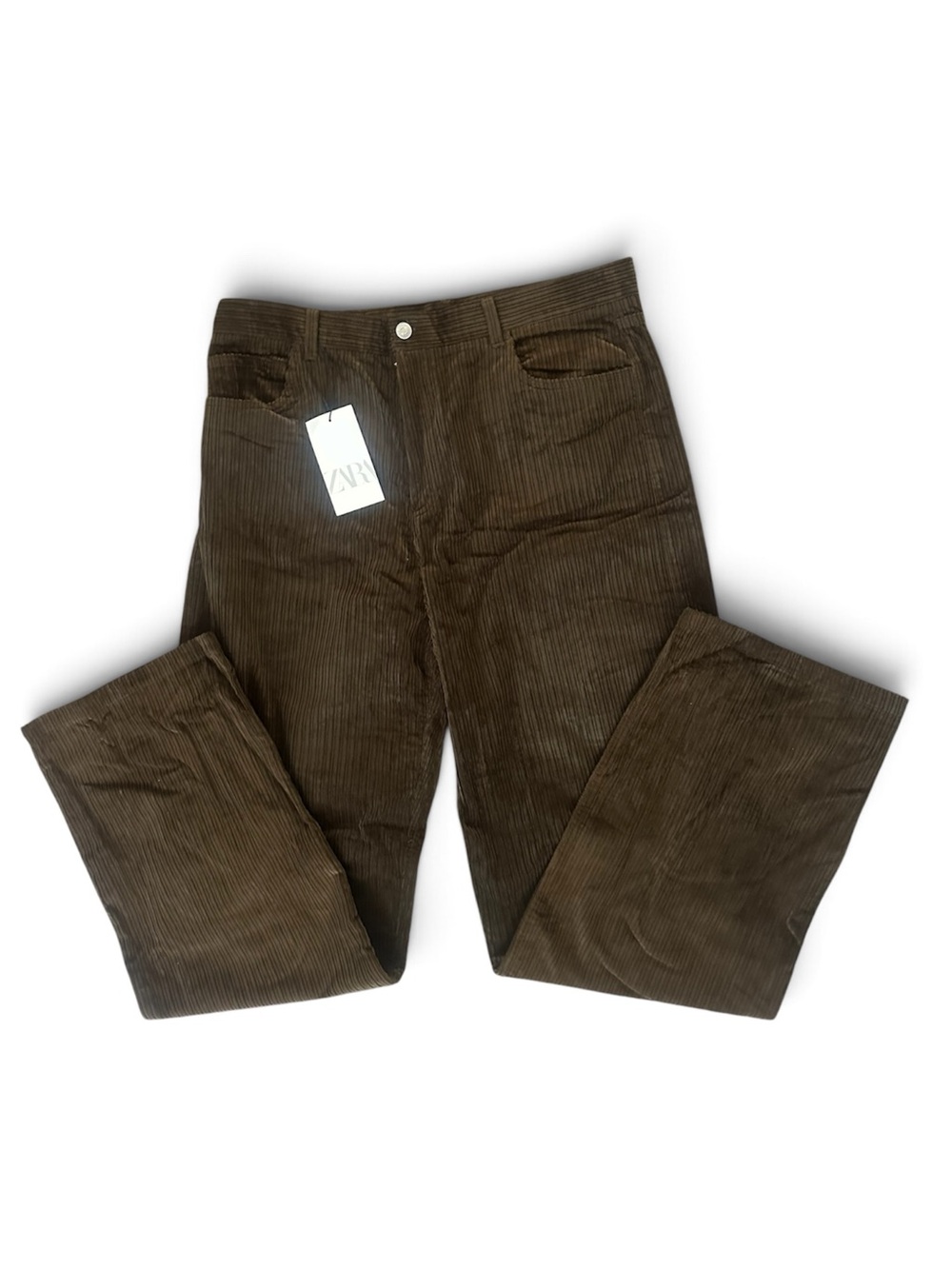 Zara Brown Wide Leg Corduroy Pants NWT Size XXL